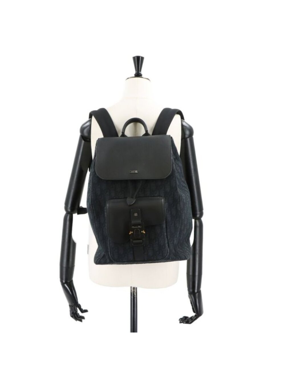 Dior Oblique Backpack Canvas Leather Black - Picture 10 of 10